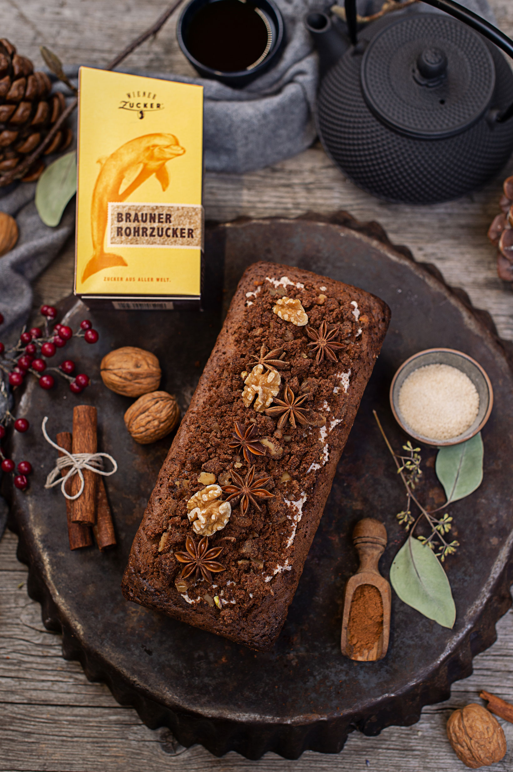 Gefüllter Schoko-Nuss Kuchen