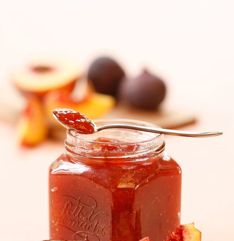 Pfirsich-Himbeer-Marmelade